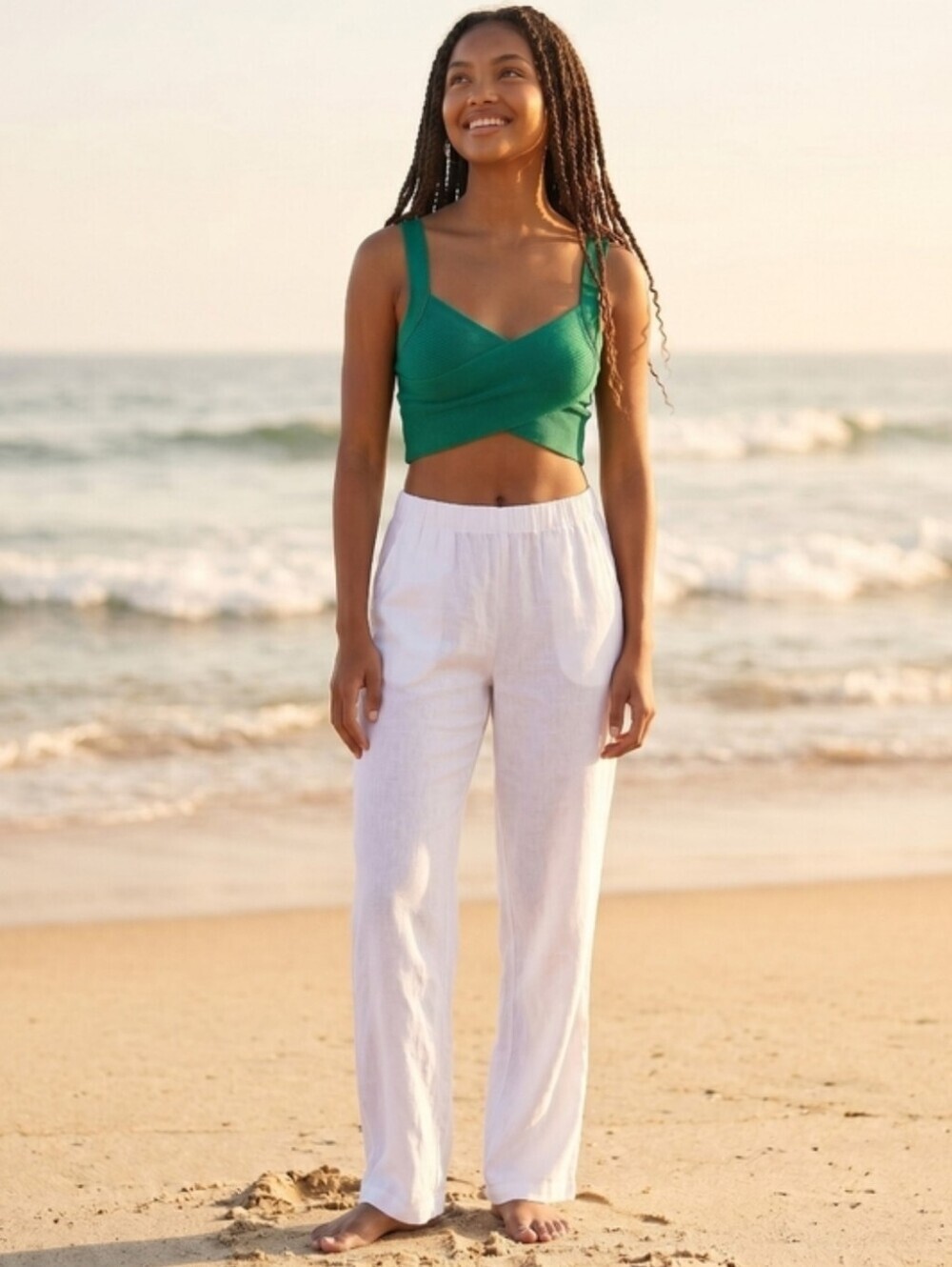 Mango Green Ribbed Crop Top - Picture 6 of 6